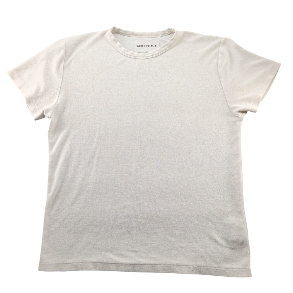 Our Legacy AW15 White Light Terry Short Sleeve T Shirt Men's 48/Medium